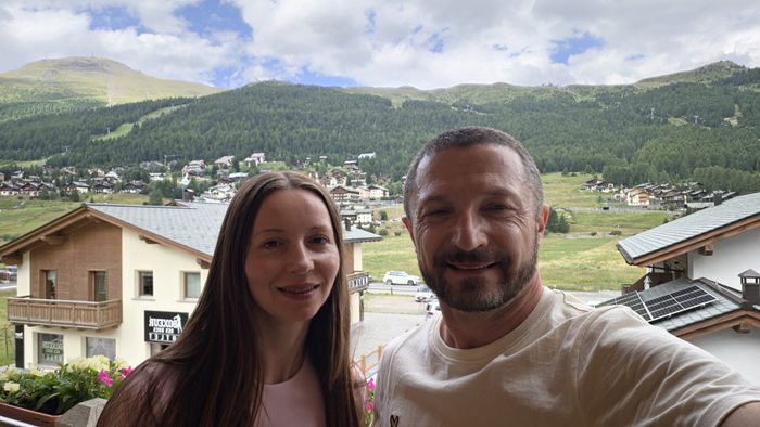Widok na dolinę Livigno w dniu przyjazdu