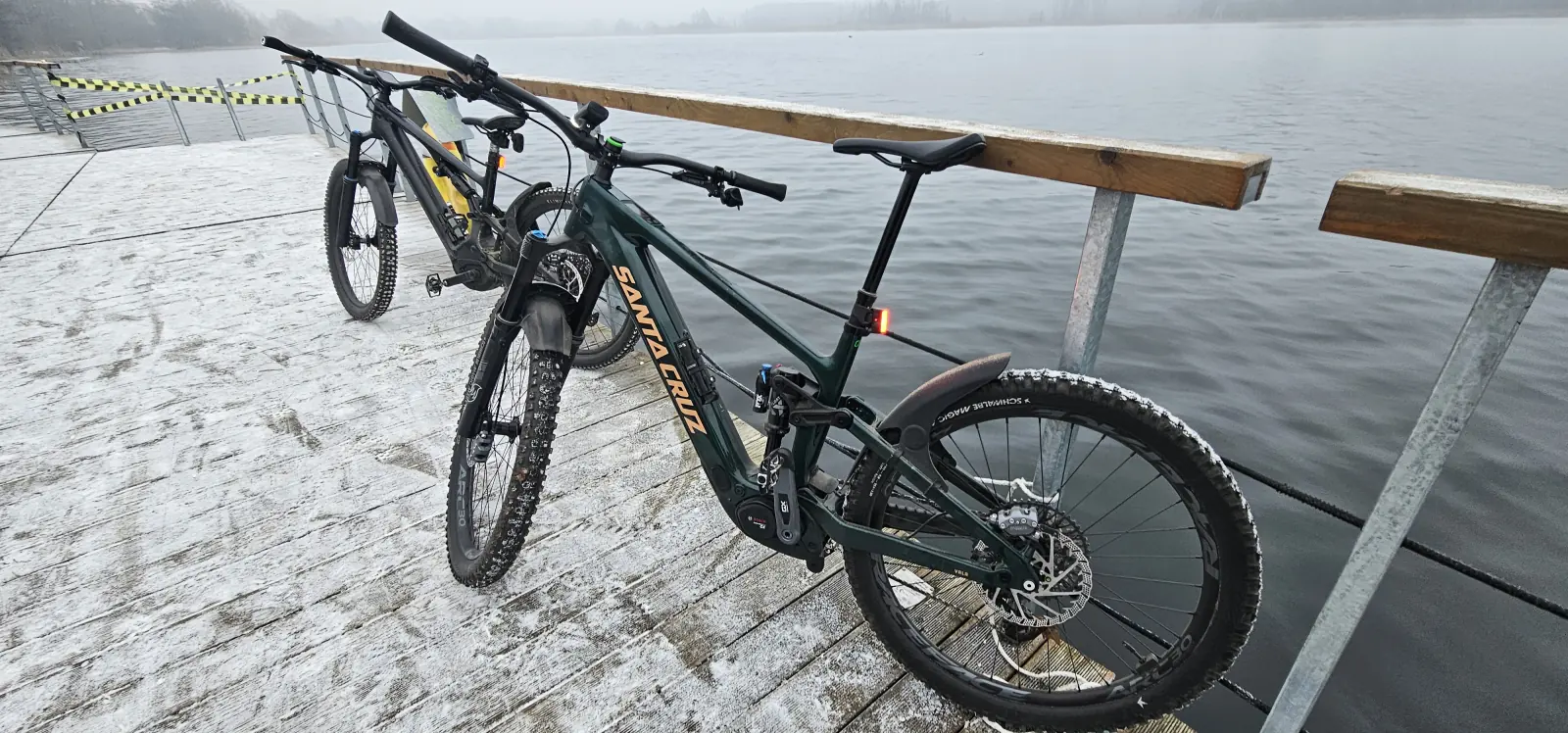 Bike in winter by the shore